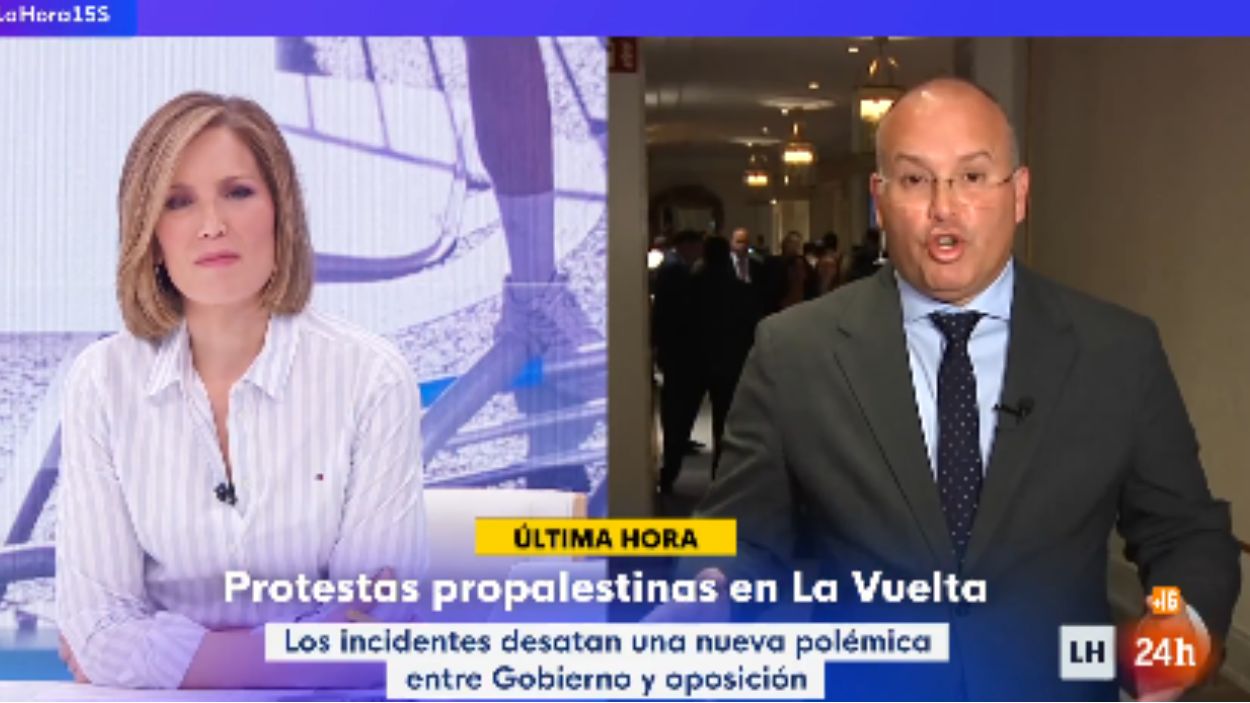Silvia Intxaurrondo y Miguel Tellado en 'La hora de La 1'. TVE