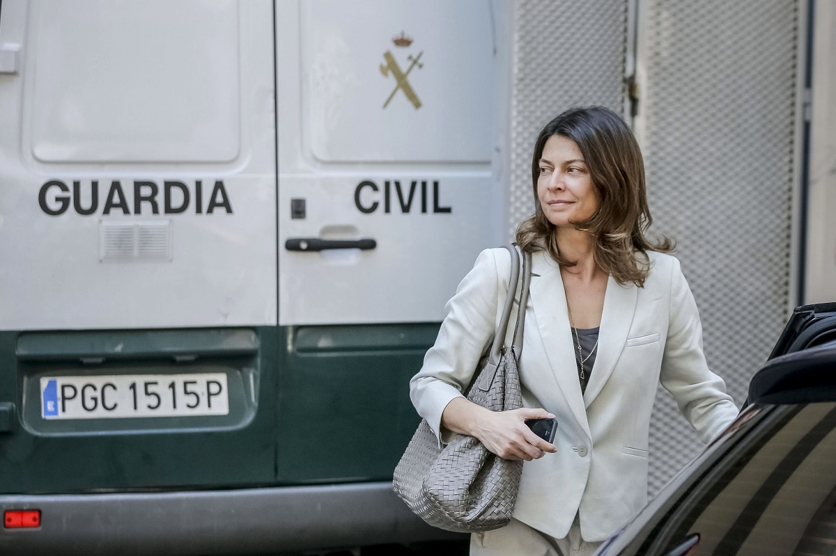 Imagen de archivo de Lucía Figar tras declarar en la Audiencia Nacional por la Púnica