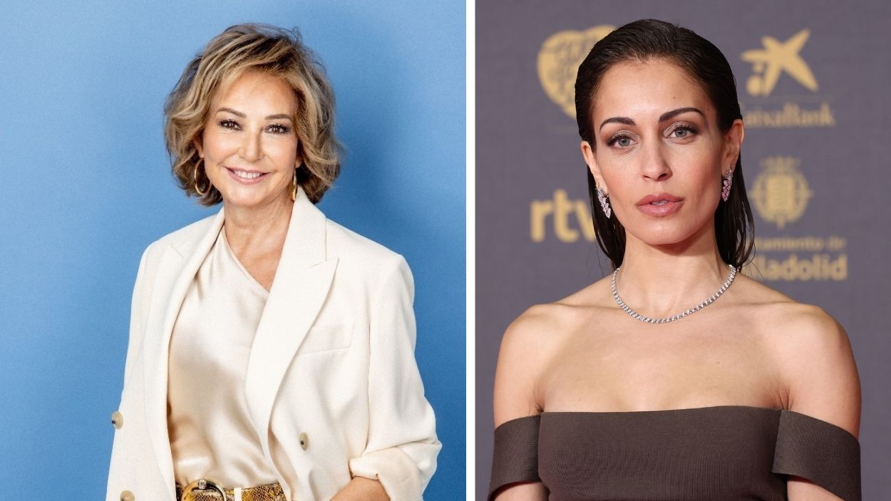 La periodista Ana Rosa Quintana y la actriz Hiba Abouk . EP.