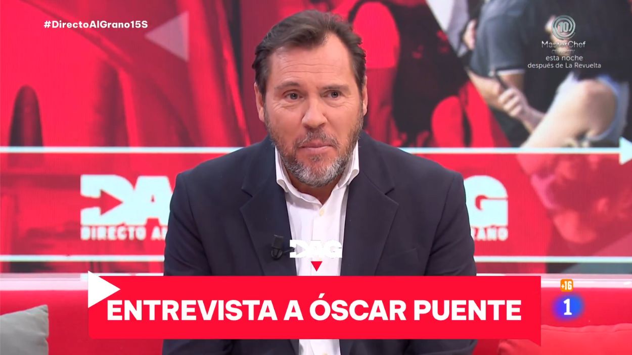 El ministro de Transportes, Óscar Puente, en el programa 'Directo al grano'. TVE.