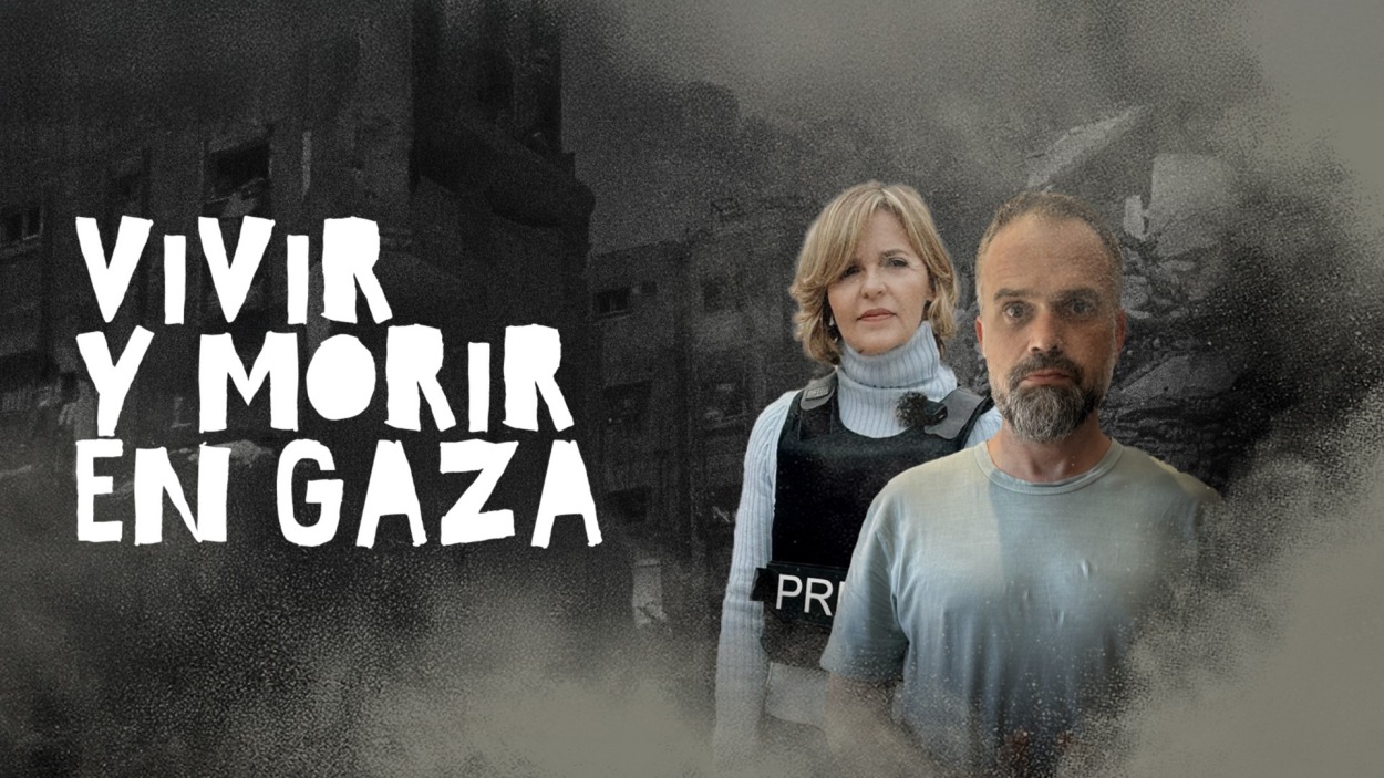 Almudena Ariza y el médico anestesista y de urgencias, Raúl Incertis, conductores de 'Vivir y morir en Gaza' (RTVE)