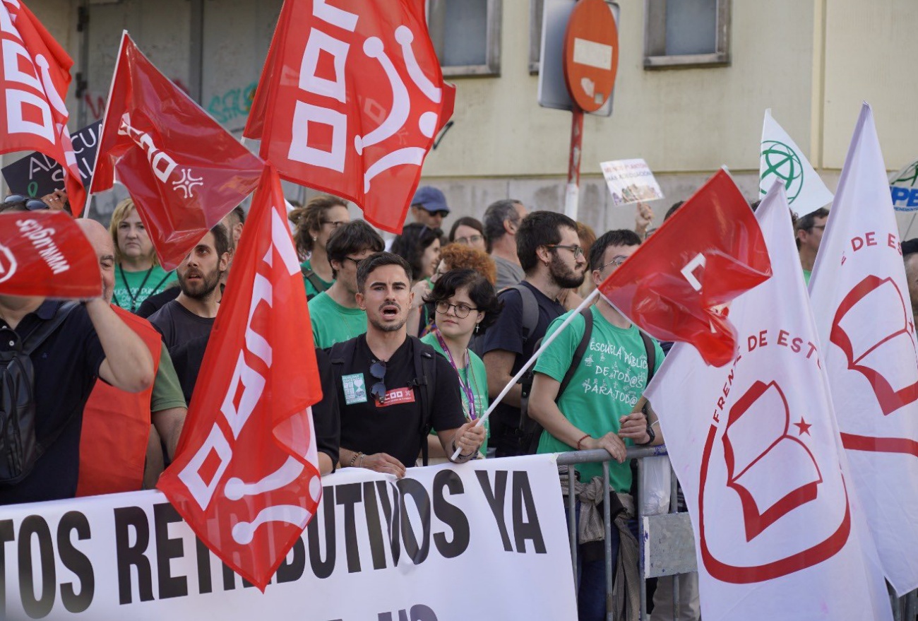 Protesta del profesorado de Cantabria. (Foto: CCOO Educación Cantabria)