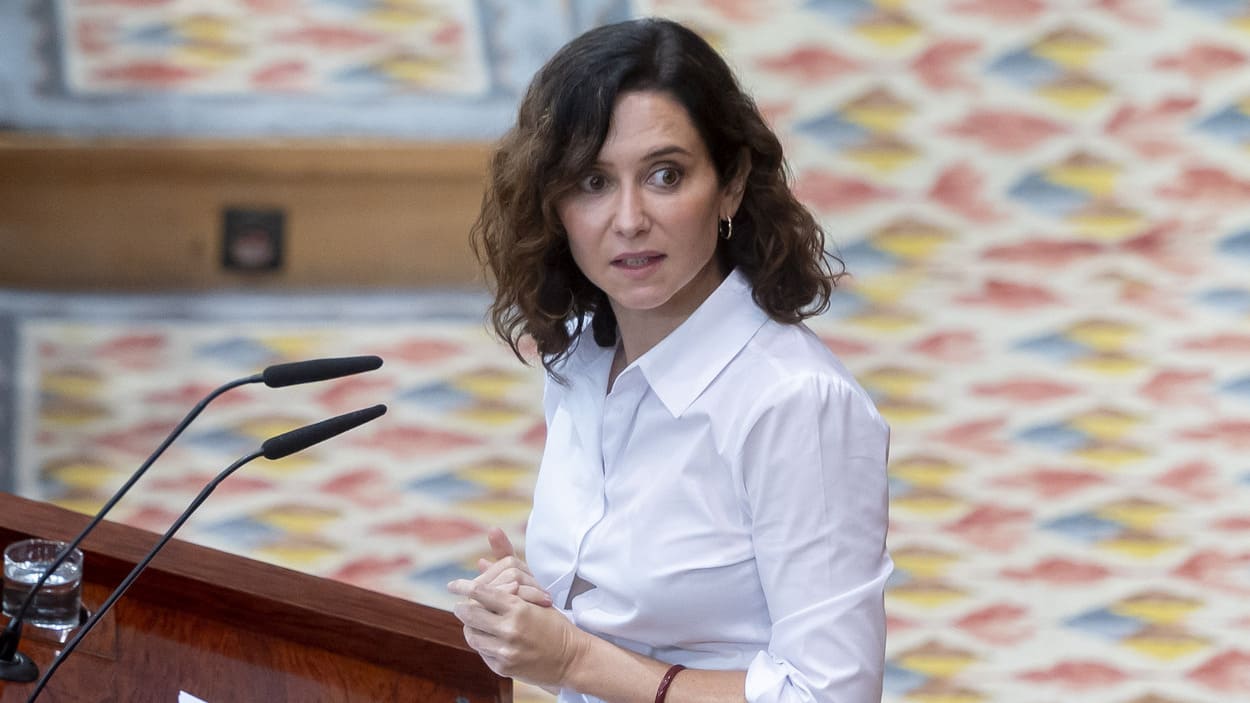 La presidenta de la Comunidad de Madrid, Isabel Díaz Ayuso, en la Asamblea de Madrid. EP.