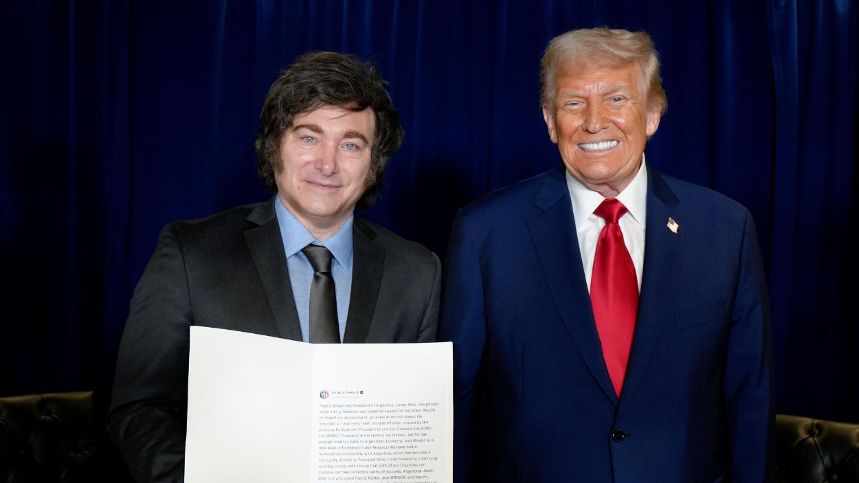 Los presidentes de Argentina y Estados Unidos, Javier Milei y Donald Trump, reunidos en Nueva York. EP.