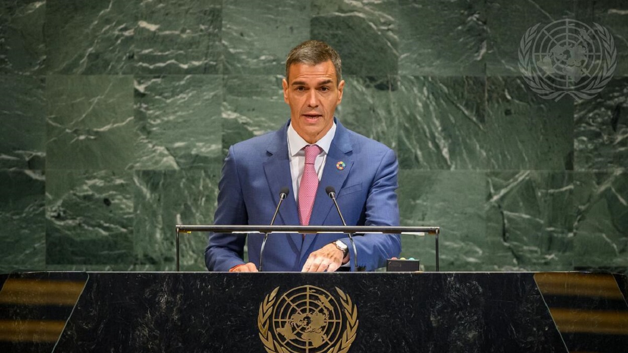 El presidente del Gobierno, Pedro Sánchez, en la cumbre de la ONU en Nueva York. EP