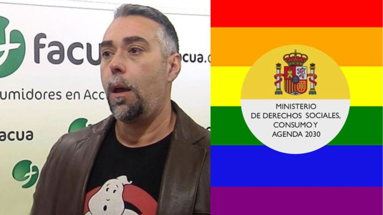 Montaje de Rubén Sánchez junto al Ministerio de Consumo. Servimedia