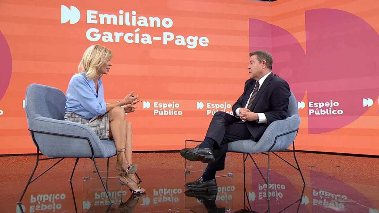 Emiliano García Page durante una entrevista con la periodista Susana Griso. EP.