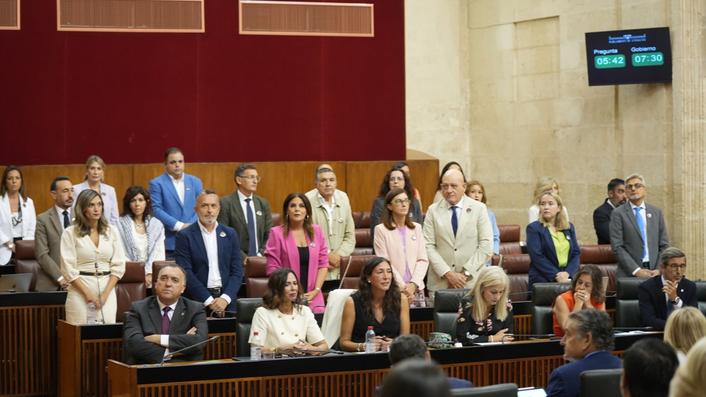 Minuto de silencio por el genocidio en Gaza guardado en el Parlamento de Andalucía