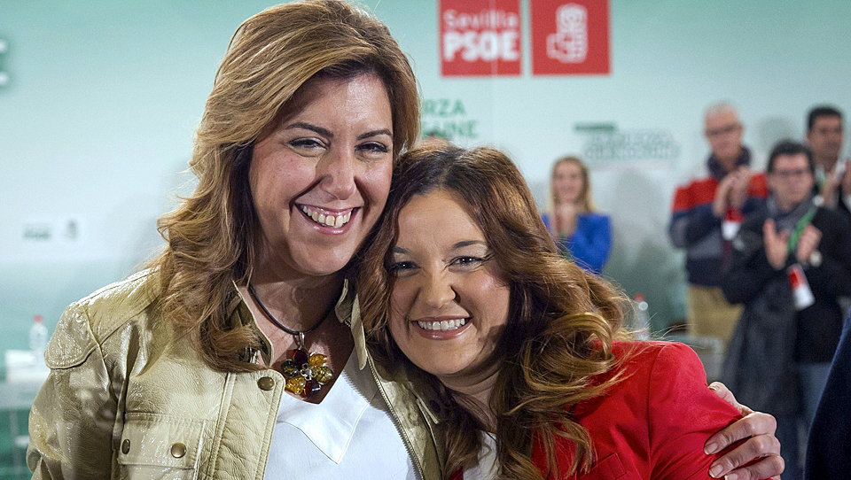 Susana Díaz y Verónica Pérez, secretaria general del PSOE en Sevilla.