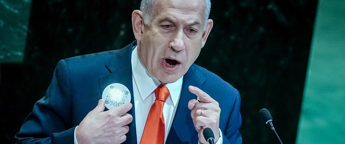 Netanyahu utiliza la ONU para justificar el genocidio mientras Estados Unidos vetó la entrada del líder palestino