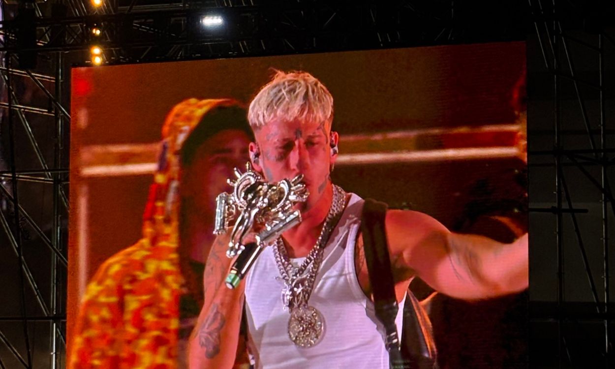 El artista Yung Beef en el último concierto de su gira ‘El día de la bestia’ en el Autocine de Madrid. EP