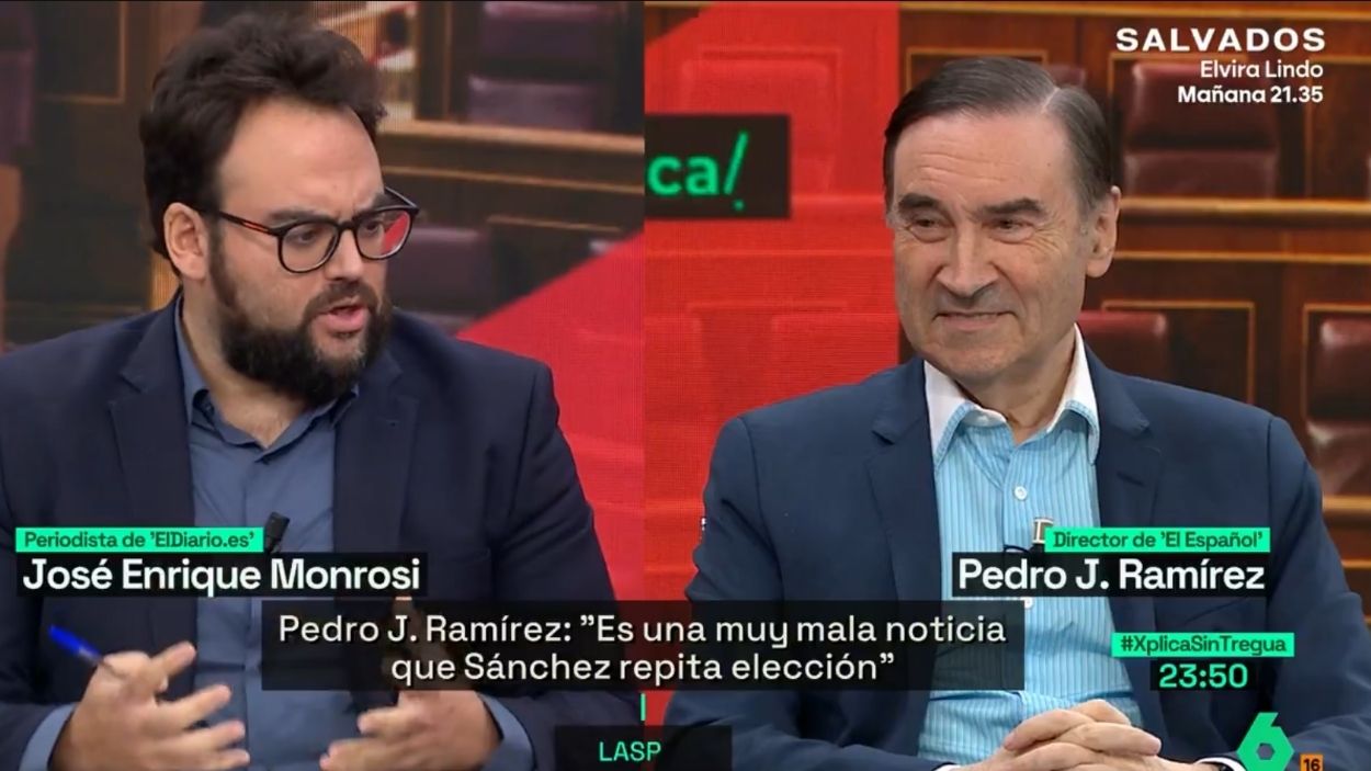El periodista José Enrique Monrosi y  Pedro J. Ramírez. EP.