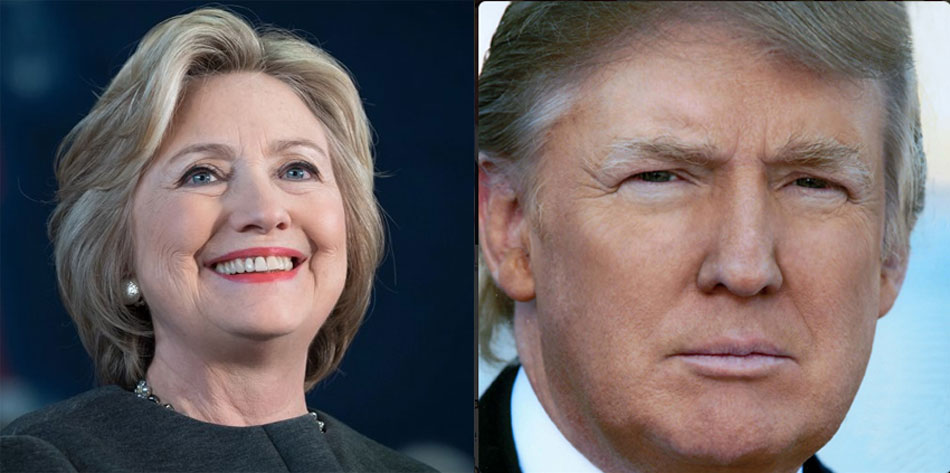 Montaje Donald J Trump y Hillary Clinton debate EEUU