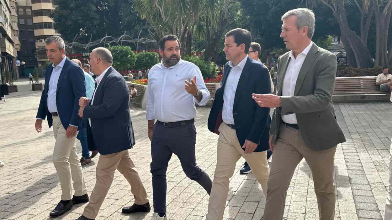 Paco Núñez junto a Tellado y otros líderes autonómicos del PP este fin de semana en Murcia. PP C-LM.