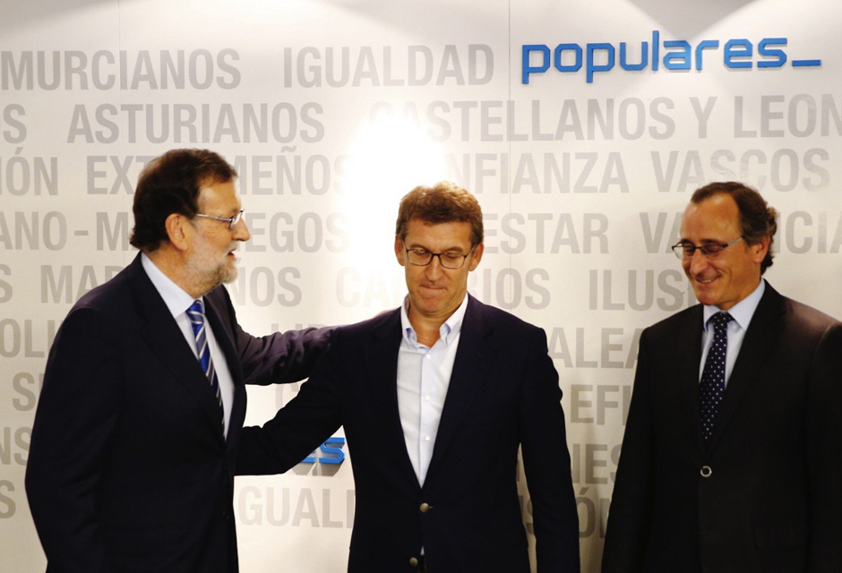 Mariano Rajoy, Alberto Núñez Feijóo y Alfonso Alonso Mariano Rajoy, Alberto Núñez Feijóo y Alfonso Alonso
