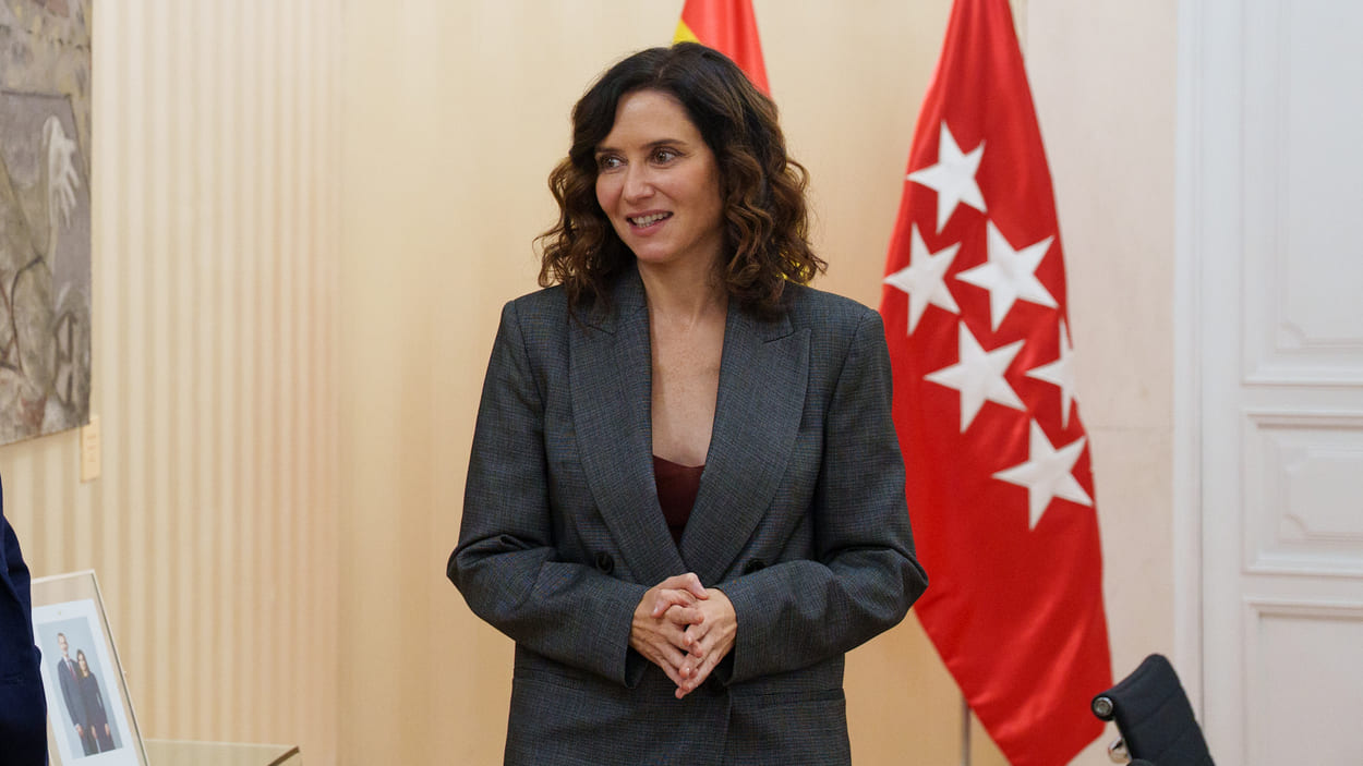 La presidenta de la Comunidad de Madrid, Isabel Díaz Ayuso, en la Real Casa de Correos. EP.