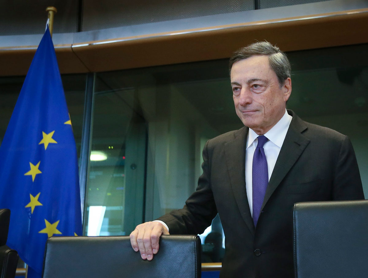 El presidente del Banco Central Europeo (BCE), Mario Draghi, en la Comisión de Economía del Parlamento Europeo.