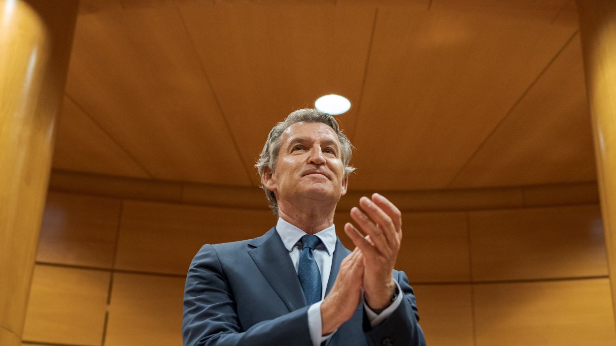 Alberto Núñez Feijóo durante unas jornadas organizadas por el Partido Popular en el Senado. EP.