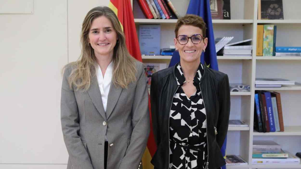 María Chivite y la ministra Aagesen en una de sus reuniones. Servimedia