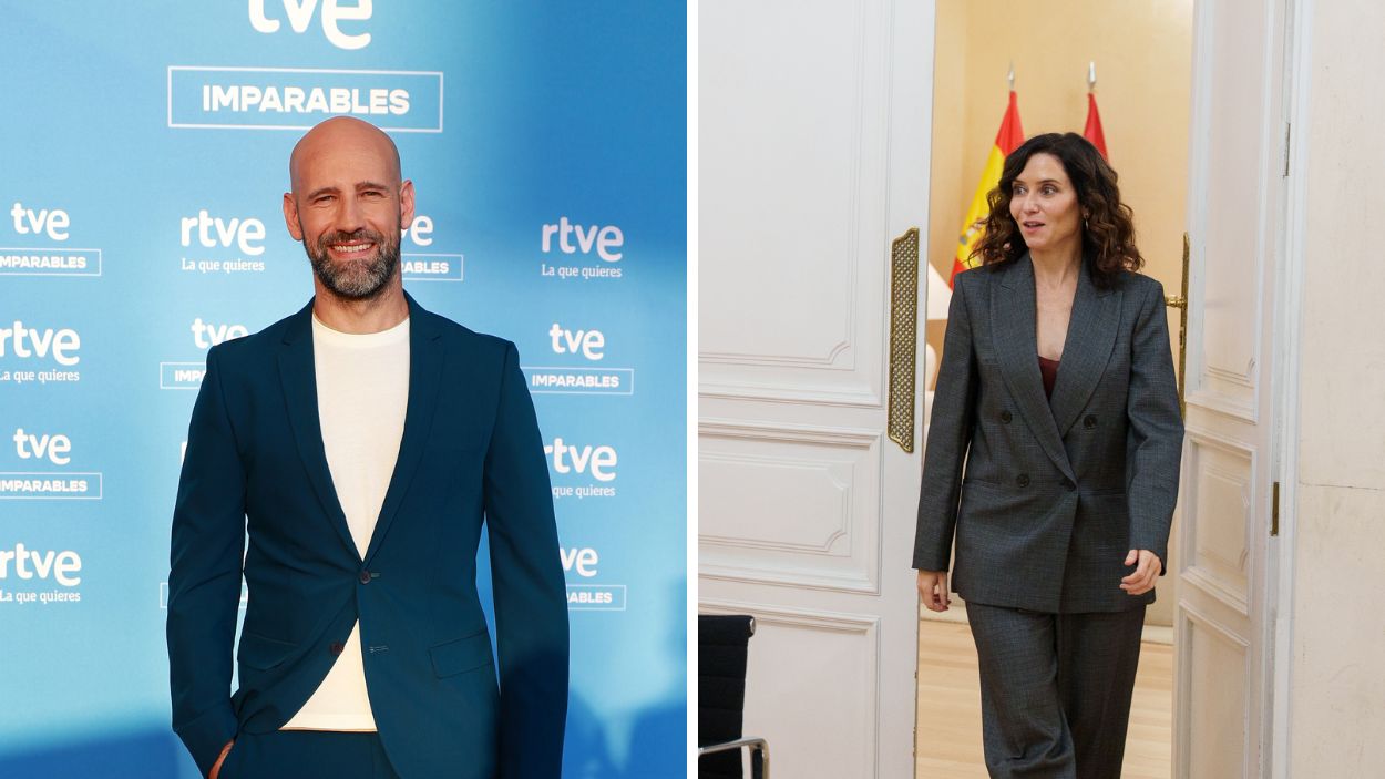 El presentador de 'Directo al grano', Gonzalo Miró, y la presidenta de la Comunidad de Madrid, Isabel Díaz Ayuso.