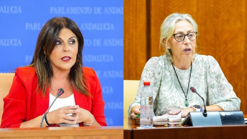 Parlamentaria del PSOE-A, Ángeles Férriz, y la consejera de Salud, Rocío Hernández