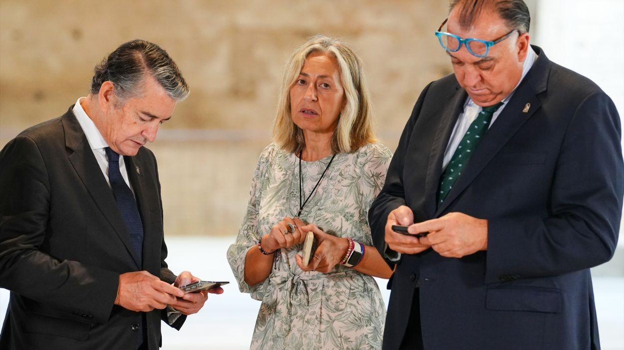 Consejero de Presidencia, Antonio Sanz, consejera de Salud, Rocío Hernández, y consejero de Turismo, Arturo Bernal / EP