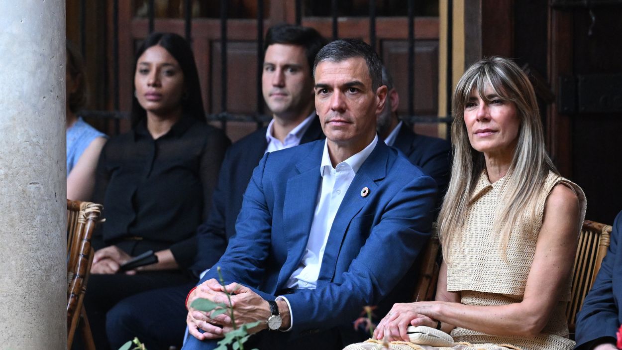 El presidente del Gobierno, Pedro Sánchez, y su mujer, Begoña Gómez, en la IV Conferencia Internacional para la Financiación al Desarrollo de la ONU. EP.
