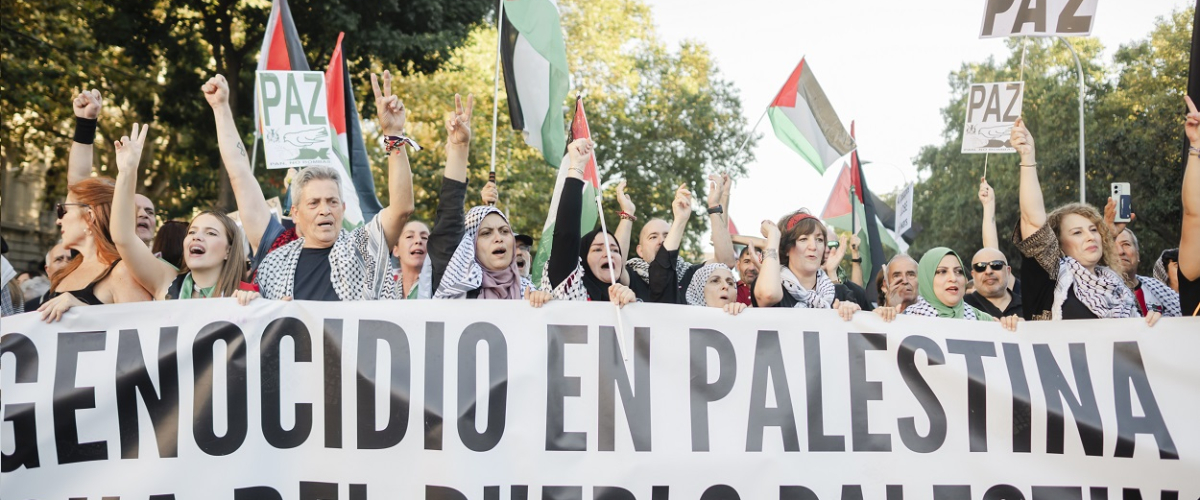 Madrid se manifiesta contra el genocidio palestino y para pedir el cese de las relaciones con Israel