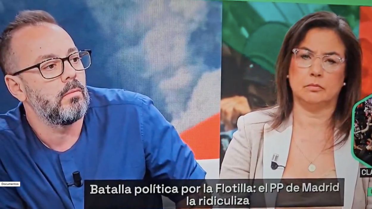 El periodista Antonio Maestre y la diputada del Partido Popular, Ana Vázquez Blanco. laSexta.