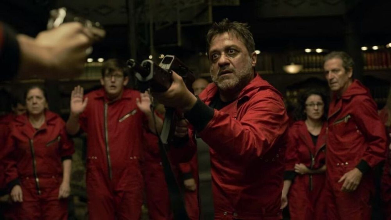 Enrique Arce en 'La casa de papel'. Netflix.