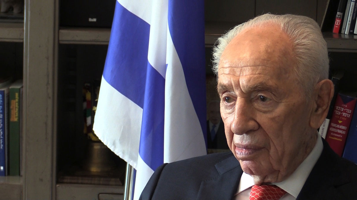 El expresidente israelí Simón Peres, durante una entrevista