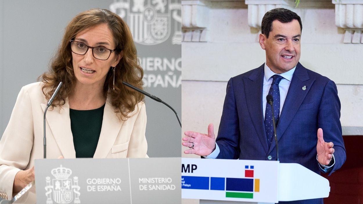 Ministra de Sanidad del Gobierno de España, Mónica García y el presidente de la Junta de Andalucía, Moreno Bonilla