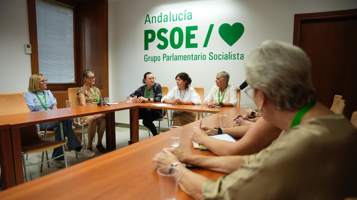 Reunión de representantes del Grupo Parlamentario Socialista con la asociación Amama de mujeres con cáncer de mama. EP.