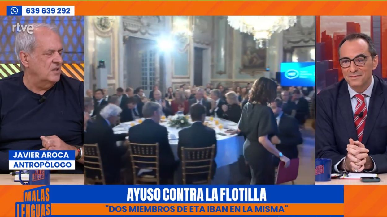 Javier Aroca en el programa 'Malas Lenguas'. RTVE.