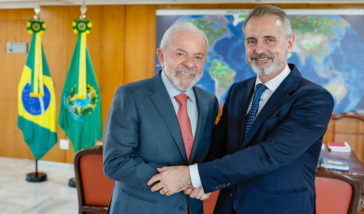 El presidente de Telefónica, Marc Murtra, reunido con el presidente de Brasil, Luiz Inácio Lula da Silva. TELEFÓNICA