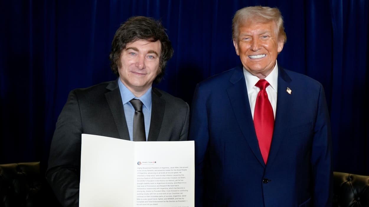 El presidente de Argentina, Javier Milei, y el presidente de Estados Unidos, Donald Trump, se reúnen en Nueva York. EP.