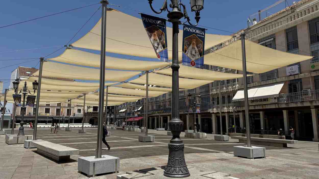 El entoldado de la Plaza Mayor de Ciudad Real. EP.
