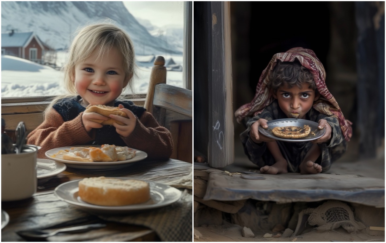 La campaña 'Cambiando una palabra' de Save the Children muestra las dos caras de la infancia del mundo actual.