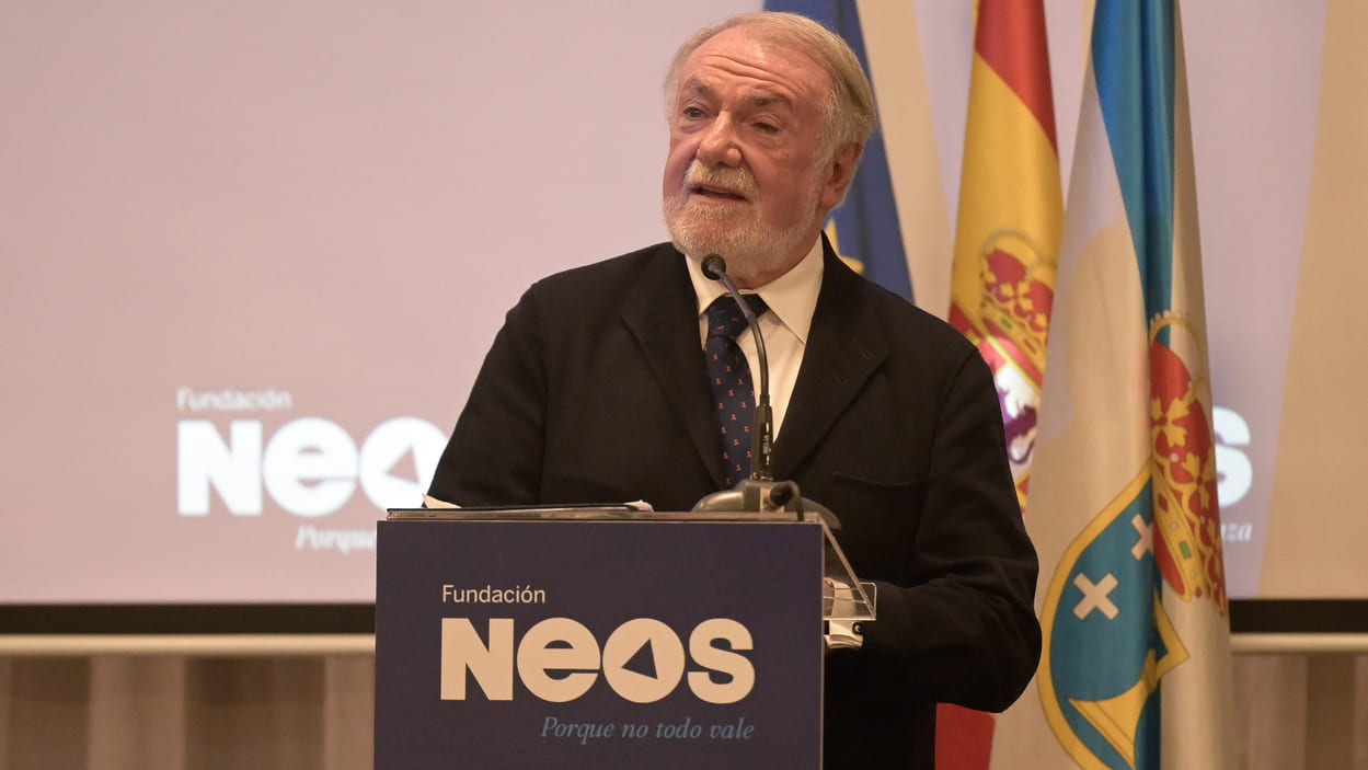 El presidente de la Fundación NEOS, Jaime Mayor Oreja, durante la presentación de la Fundación NEOS, a 26 de marzo de 2025. EP.