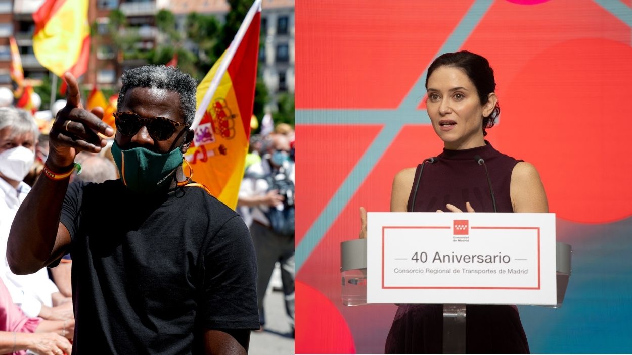 Bertrand Ndongo e Isabel Díaz Ayuso. EP.