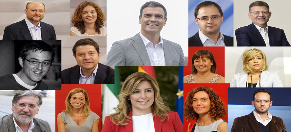 Dirigentes del PSOE, críticos y fieles 