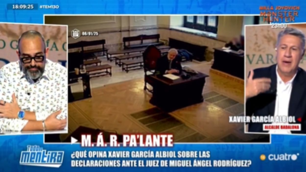 Risto Mejide y Albiol en 'Todo es mentira'. Mediaset
