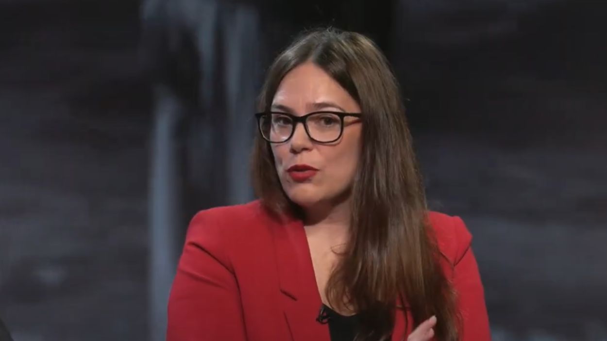 La psicóloga y sexóloga Mamen Jiménez durante la mesa redonda de Igualdad sobre menopausia
