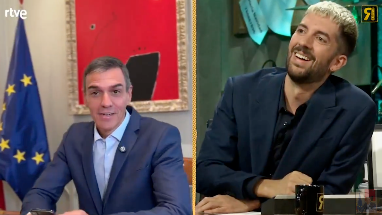 Pedro Sánchez y David Broncano en 'La Revuelta' (RTVE)