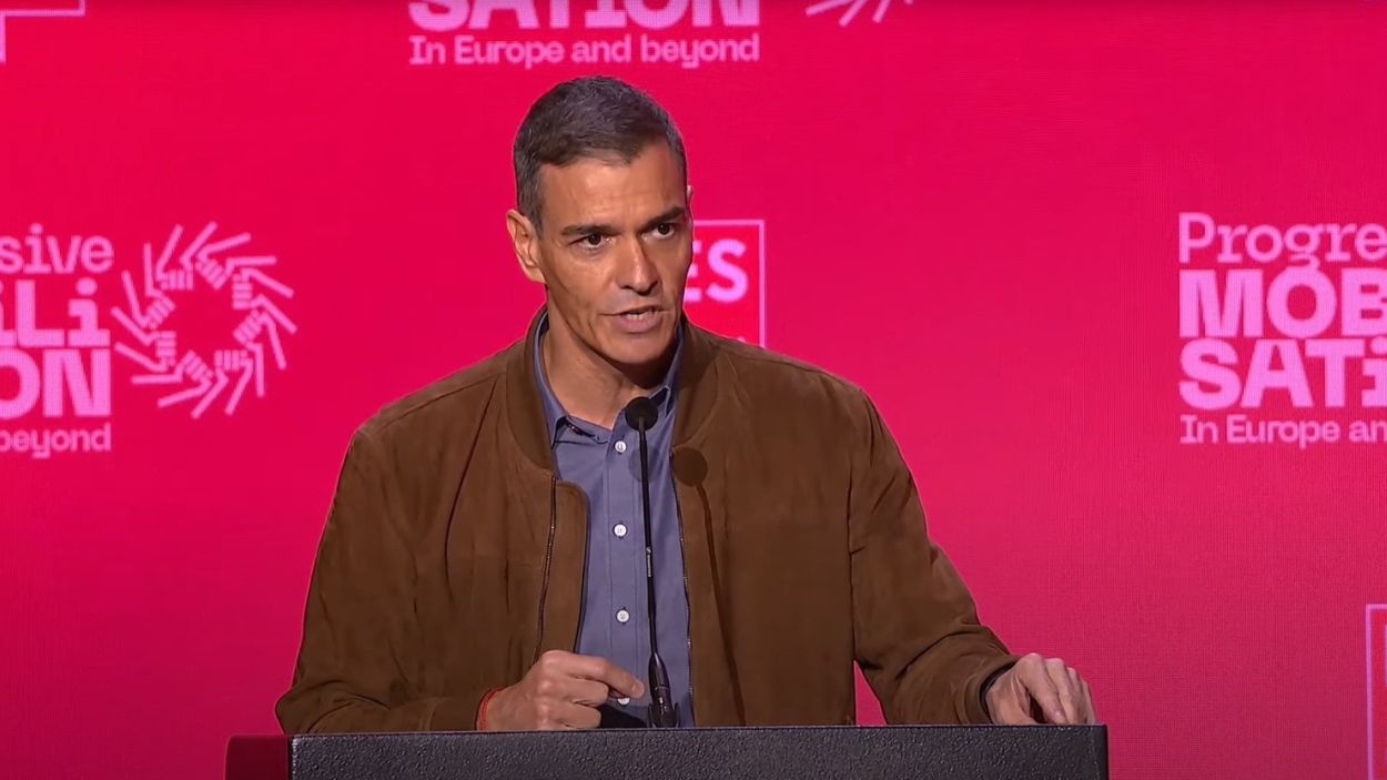 El presidente del Gobierno, Pedro Sánchez, participa en la clausura del Congreso de los Socialistas Europeos. EP.