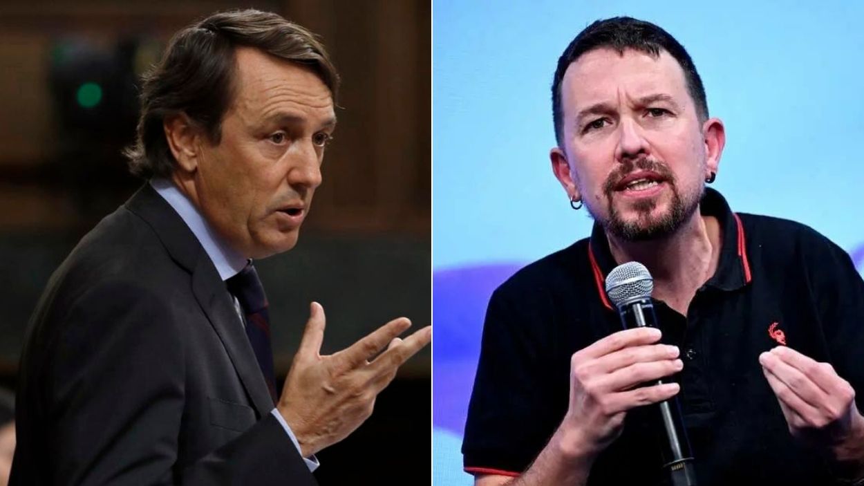 Rafael Hernando y Pablo Iglesias.