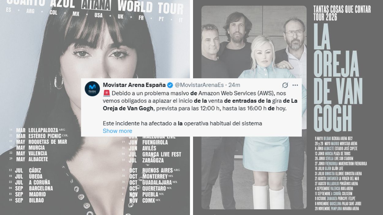 Paralizada la compra de entradas de Aitana y La Oreja de Van Gogh.