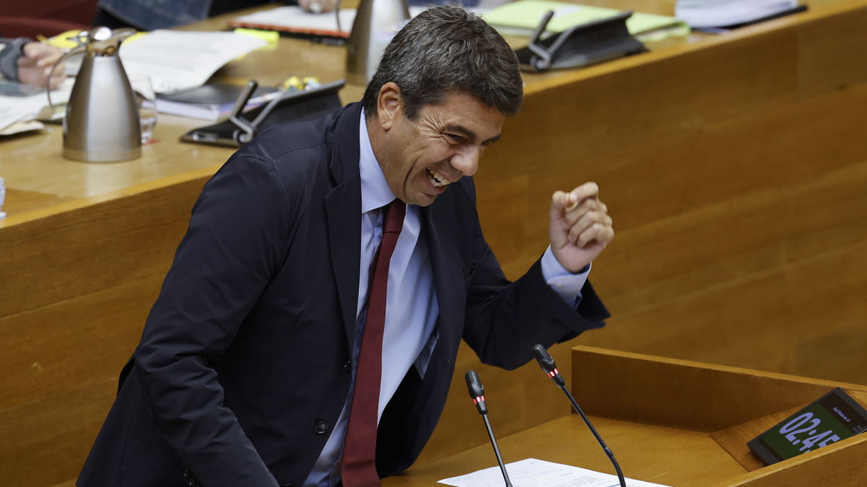 El presidente de la Generalitat valenciana, Carlos Mazón, alía con Vox para diferenciar a los migrantes en las estadísticas. EP.