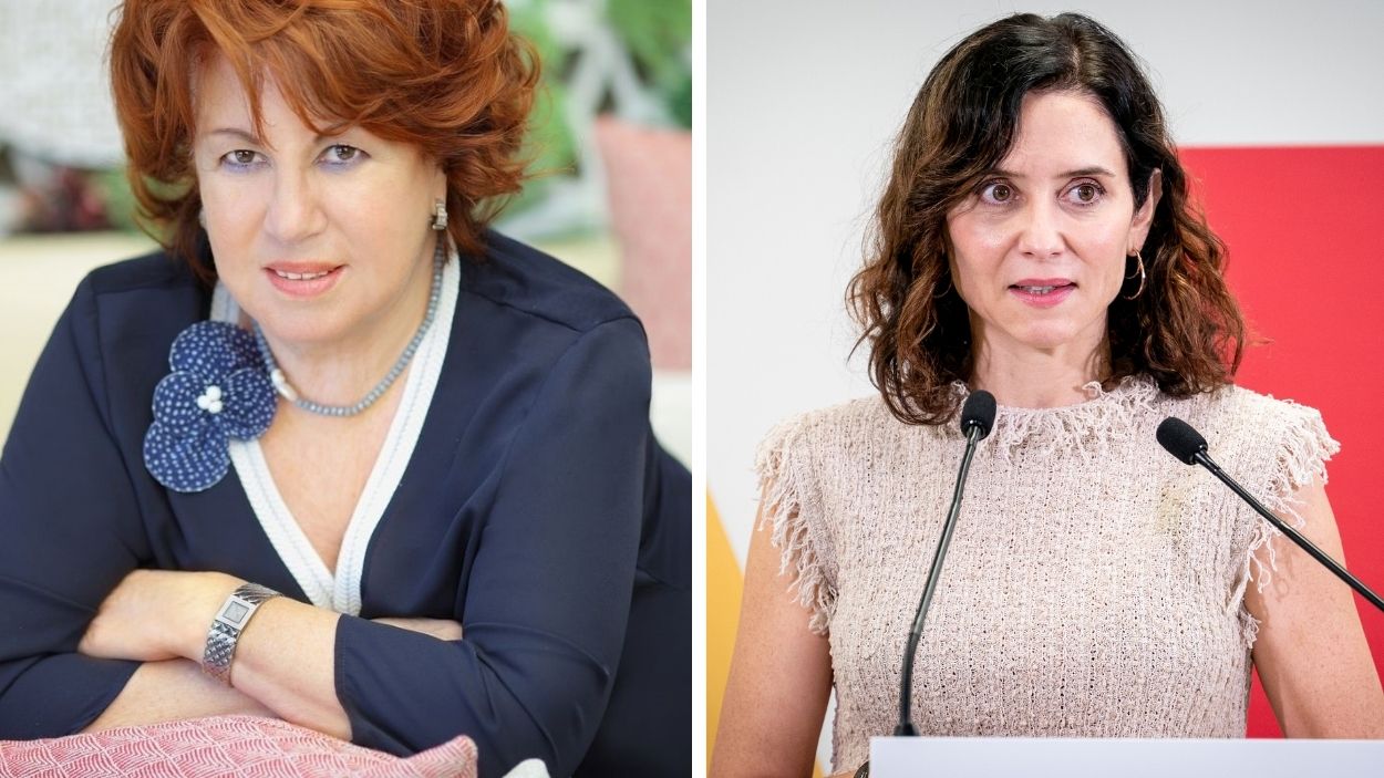 La periodista Rosa Villacastín y la presidenta de la Comunidad de Madrid, Isabel Díaz Ayuso. EP.