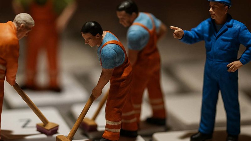 miniaturas trabajadores ordenador miniaturas trabajadores ordenador